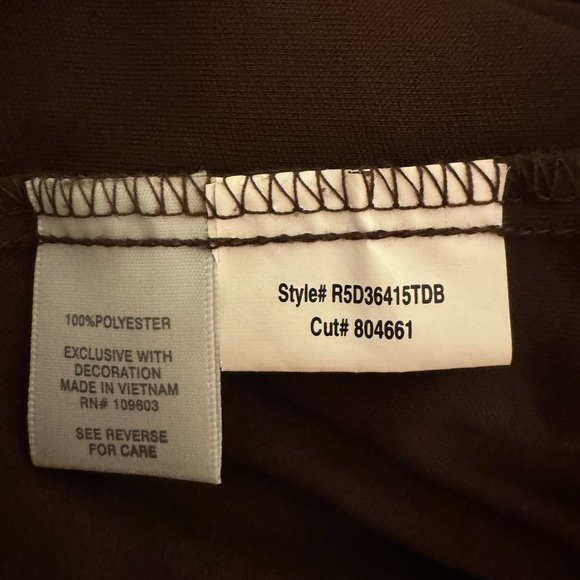 Dress Barn Size 24 Brown Floral Geo Sleeveless w/Pleats  & Metallic Accents.EUC - Picture 6 of 7